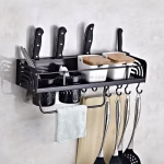 Kitchen Accessories Wall Mounted Aluminum Rack - Image 2
